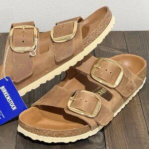 BIRKENSTOCK Unisex Arizona Big Buckle Oiled Leather - Cognac Narrow Width